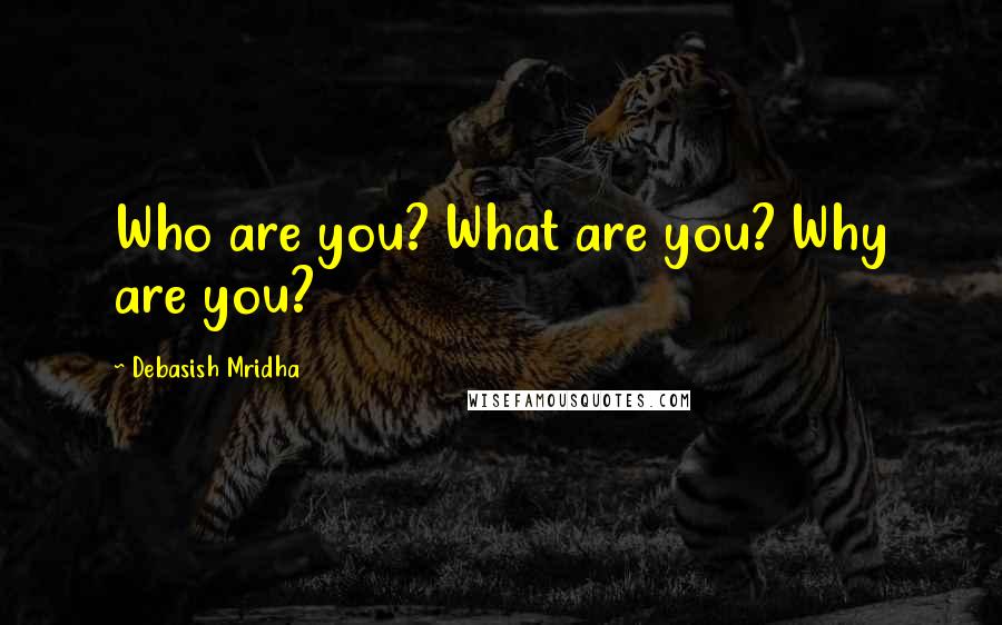 Debasish Mridha Quotes: Who are you? What are you? Why are you?