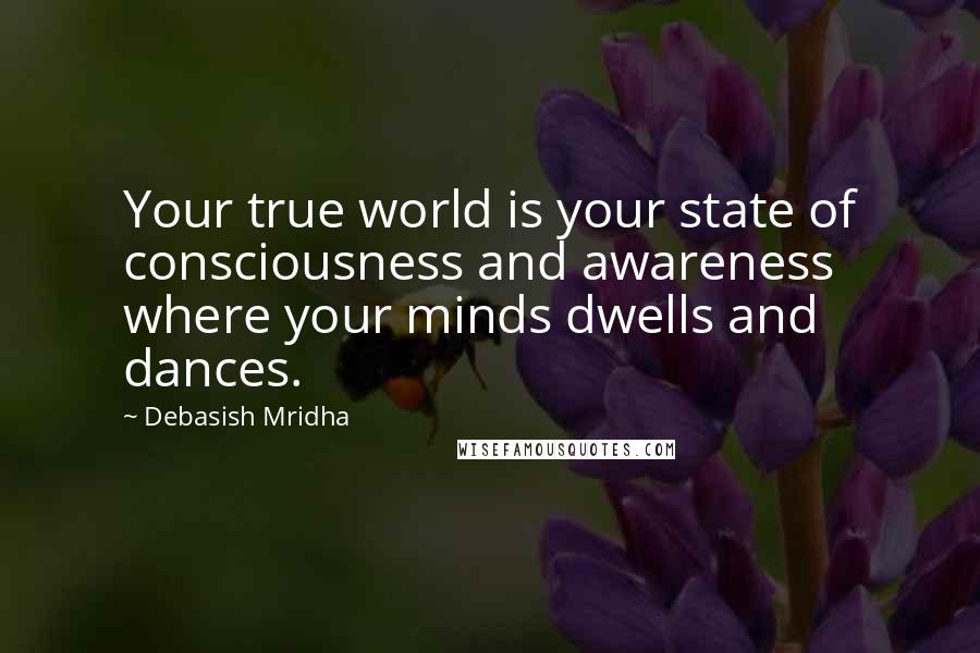 Debasish Mridha Quotes: Your true world is your state of consciousness and awareness where your minds dwells and dances.