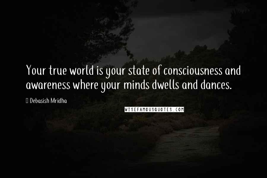 Debasish Mridha Quotes: Your true world is your state of consciousness and awareness where your minds dwells and dances.