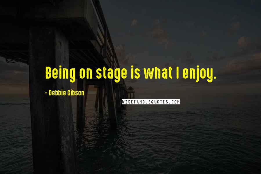 Debbie Gibson Quotes: Being on stage is what I enjoy.