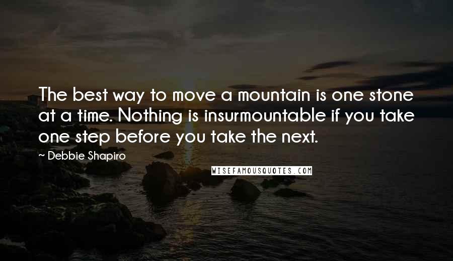 Debbie Shapiro Quotes: The best way to move a mountain is one stone at a time. Nothing is insurmountable if you take one step before you take the next.