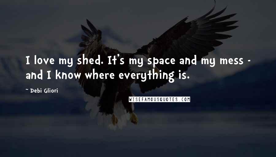 Debi Gliori Quotes: I love my shed. It's my space and my mess - and I know where everything is.