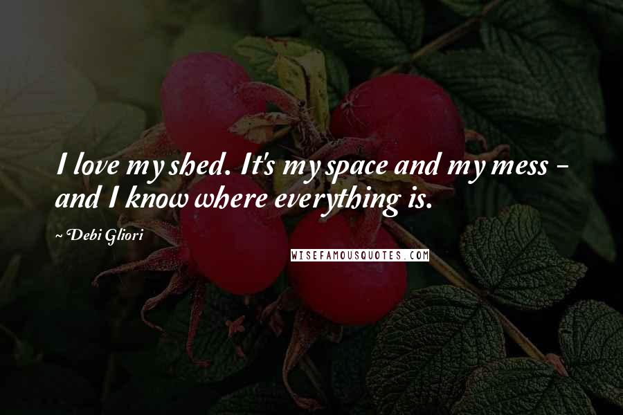 Debi Gliori Quotes: I love my shed. It's my space and my mess - and I know where everything is.