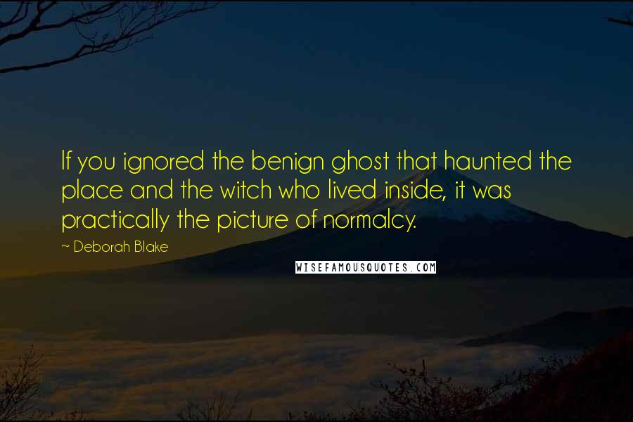 Deborah Blake Quotes: If you ignored the benign ghost that haunted the place and the witch who lived inside, it was practically the picture of normalcy.