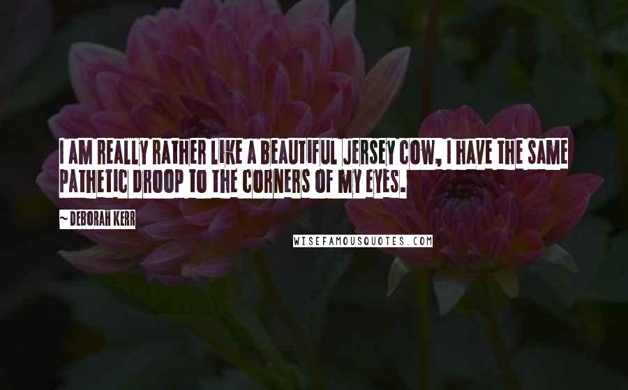 Deborah Kerr Quotes: I am really rather like a beautiful Jersey cow, I have the same pathetic droop to the corners of my eyes.