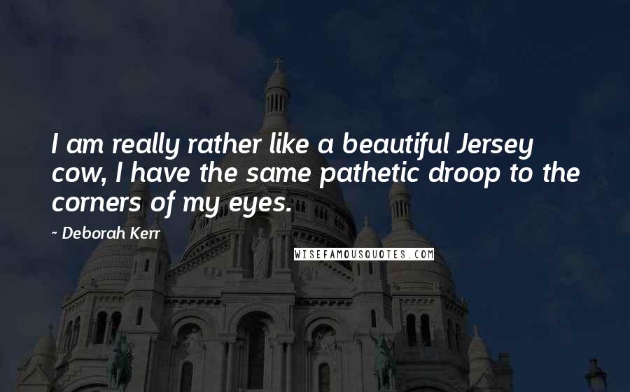 Deborah Kerr Quotes: I am really rather like a beautiful Jersey cow, I have the same pathetic droop to the corners of my eyes.