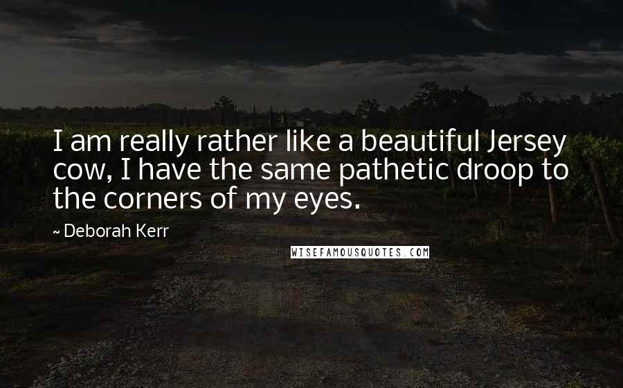 Deborah Kerr Quotes: I am really rather like a beautiful Jersey cow, I have the same pathetic droop to the corners of my eyes.