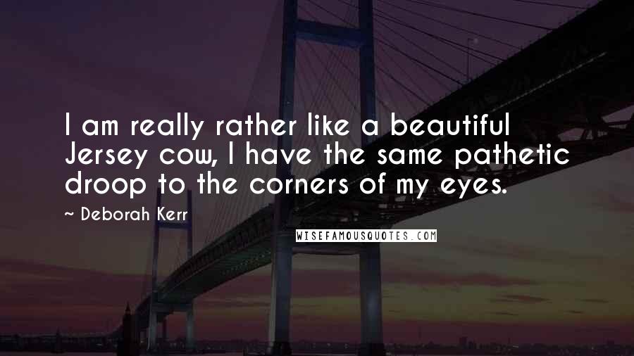 Deborah Kerr Quotes: I am really rather like a beautiful Jersey cow, I have the same pathetic droop to the corners of my eyes.