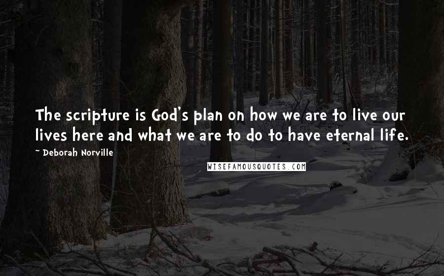 Deborah Norville Quotes: The scripture is God's plan on how we are to live our lives here and what we are to do to have eternal life.