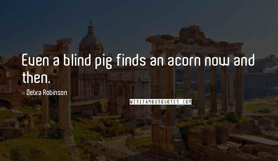 Debra Robinson Quotes: Even a blind pig finds an acorn now and then.