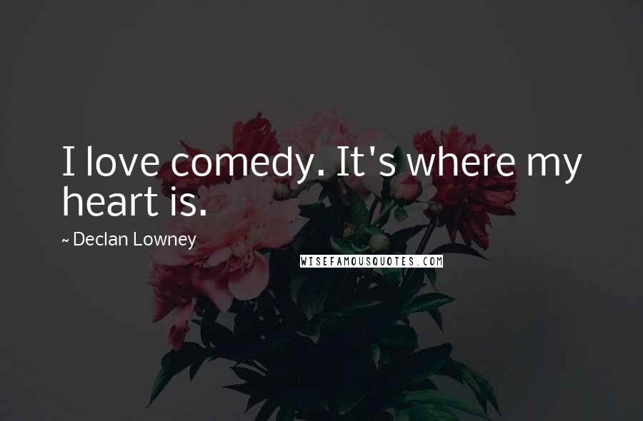 Declan Lowney Quotes: I love comedy. It's where my heart is.