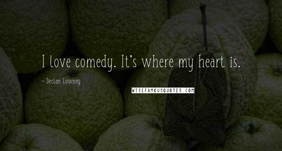 Declan Lowney Quotes: I love comedy. It's where my heart is.