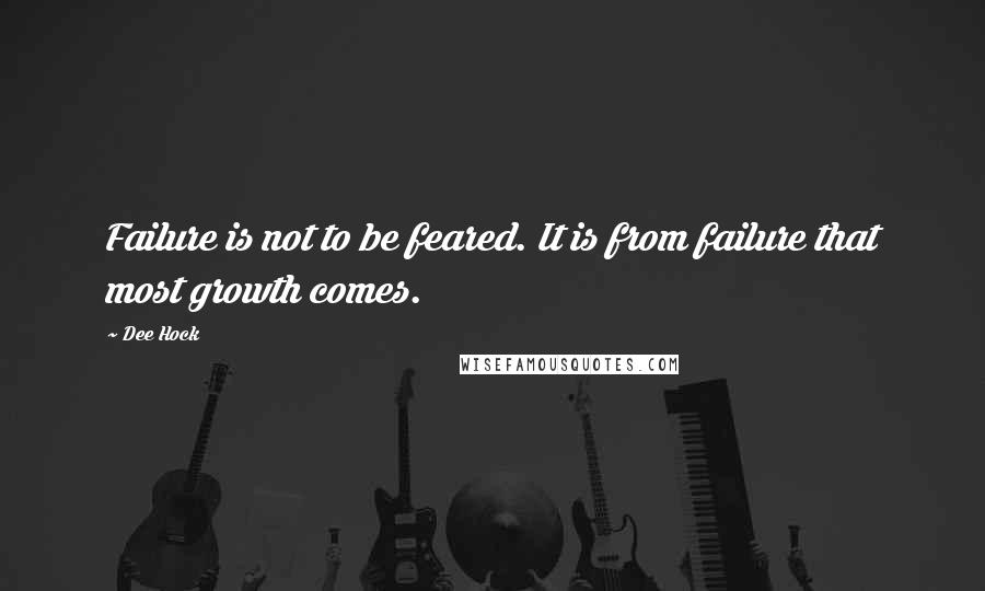 Dee Hock Quotes: Failure is not to be feared. It is from failure that most growth comes.