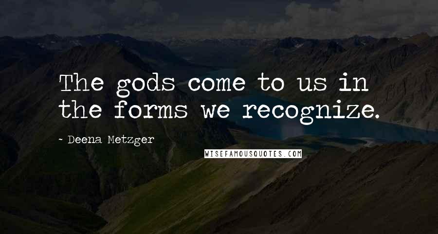 Deena Metzger Quotes: The gods come to us in the forms we recognize.