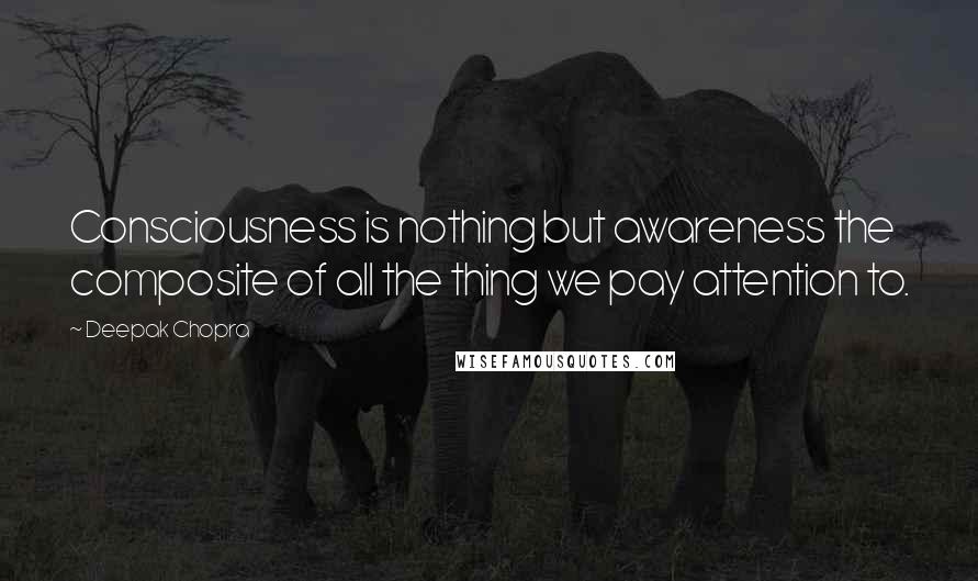 Deepak Chopra Quotes: Consciousness is nothing but awareness the composite of all the thing we pay attention to.