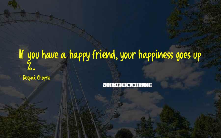 Deepak Chopra Quotes: If you have a happy friend, your happiness goes up 15%.