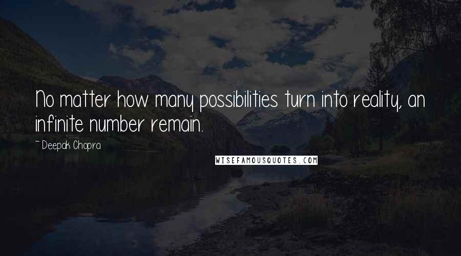 Deepak Chopra Quotes: No matter how many possibilities turn into reality, an infinite number remain.