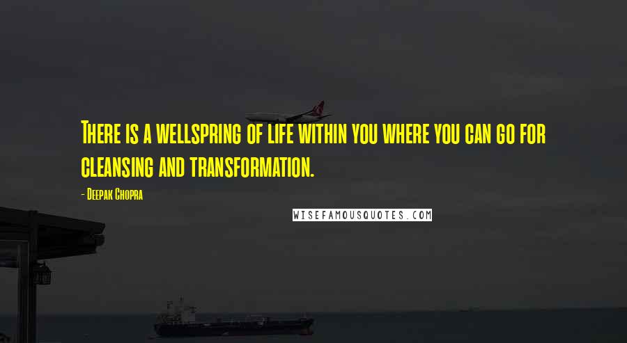 Deepak Chopra Quotes: There is a wellspring of life within you where you can go for cleansing and transformation.