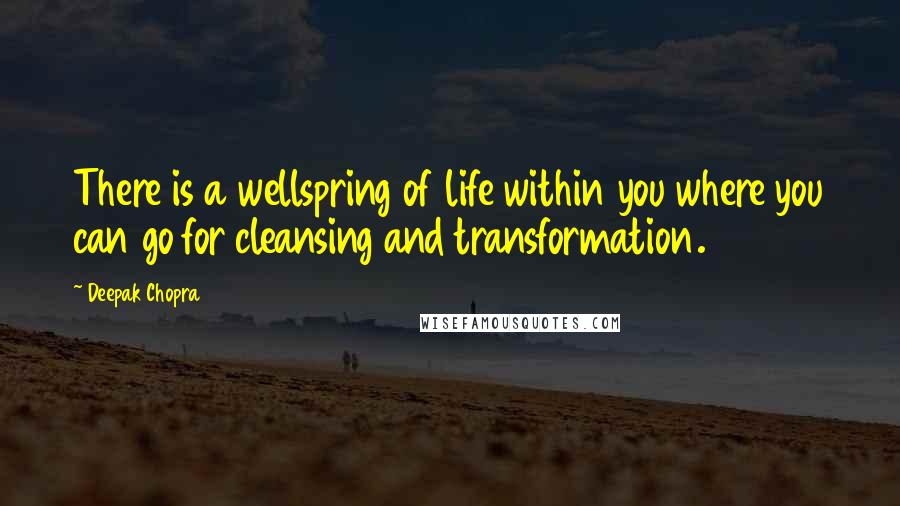 Deepak Chopra Quotes: There is a wellspring of life within you where you can go for cleansing and transformation.