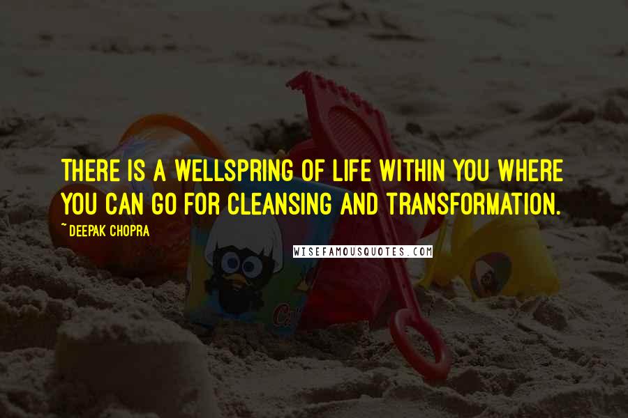 Deepak Chopra Quotes: There is a wellspring of life within you where you can go for cleansing and transformation.