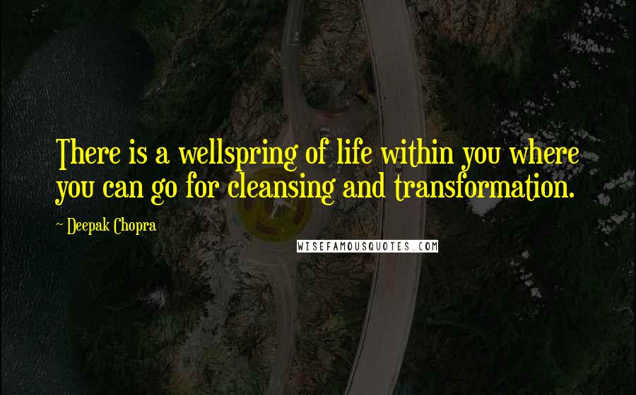 Deepak Chopra Quotes: There is a wellspring of life within you where you can go for cleansing and transformation.