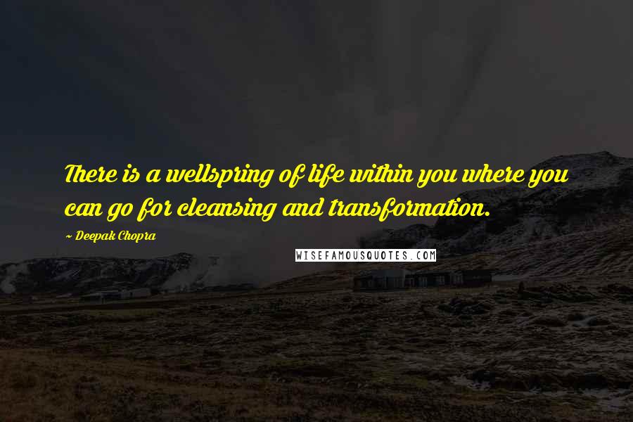 Deepak Chopra Quotes: There is a wellspring of life within you where you can go for cleansing and transformation.