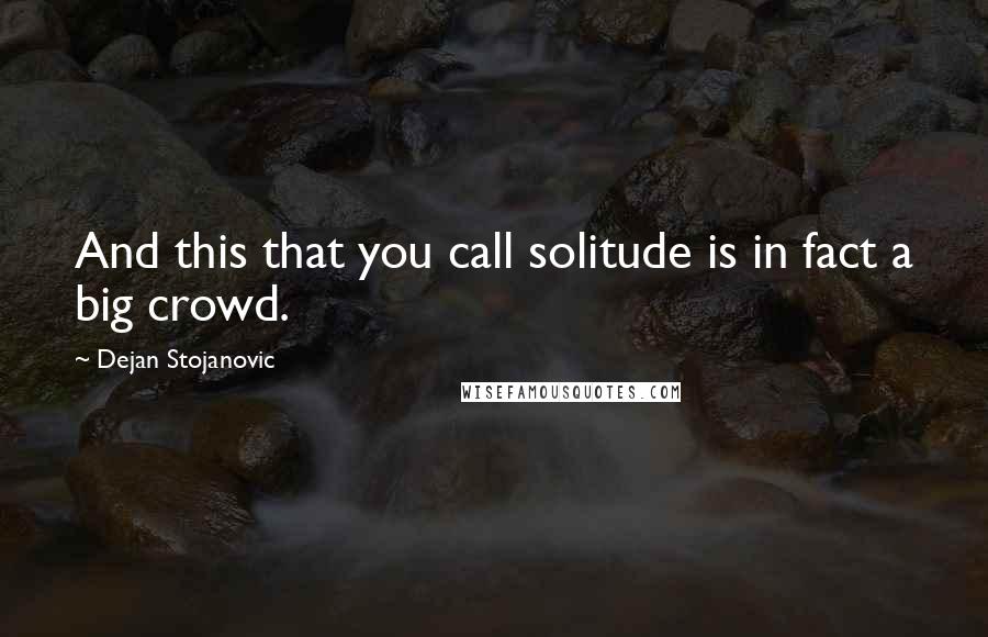 Dejan Stojanovic Quotes: And this that you call solitude is in fact a big crowd.