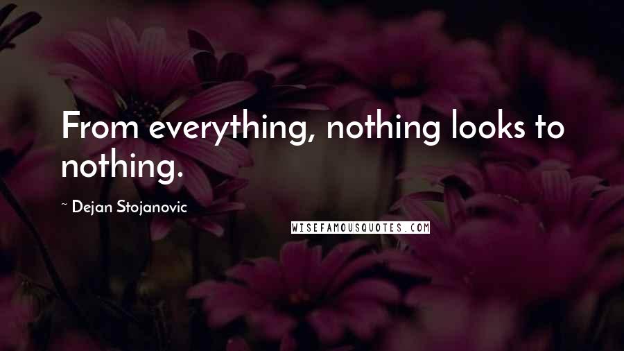 Dejan Stojanovic Quotes: From everything, nothing looks to nothing.