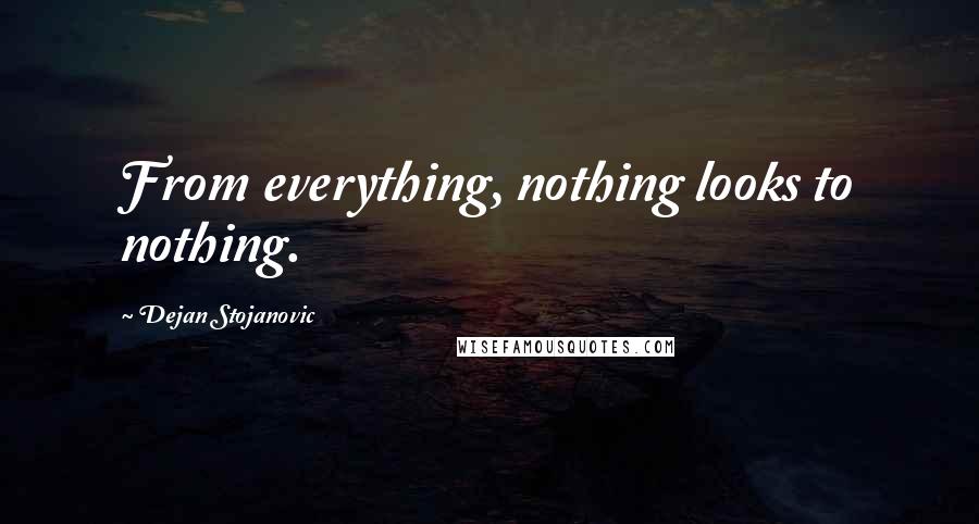 Dejan Stojanovic Quotes: From everything, nothing looks to nothing.