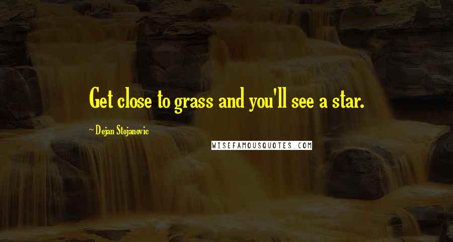 Dejan Stojanovic Quotes: Get close to grass and you'll see a star.