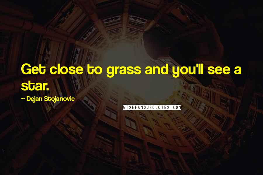 Dejan Stojanovic Quotes: Get close to grass and you'll see a star.