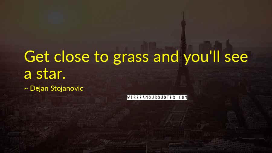 Dejan Stojanovic Quotes: Get close to grass and you'll see a star.