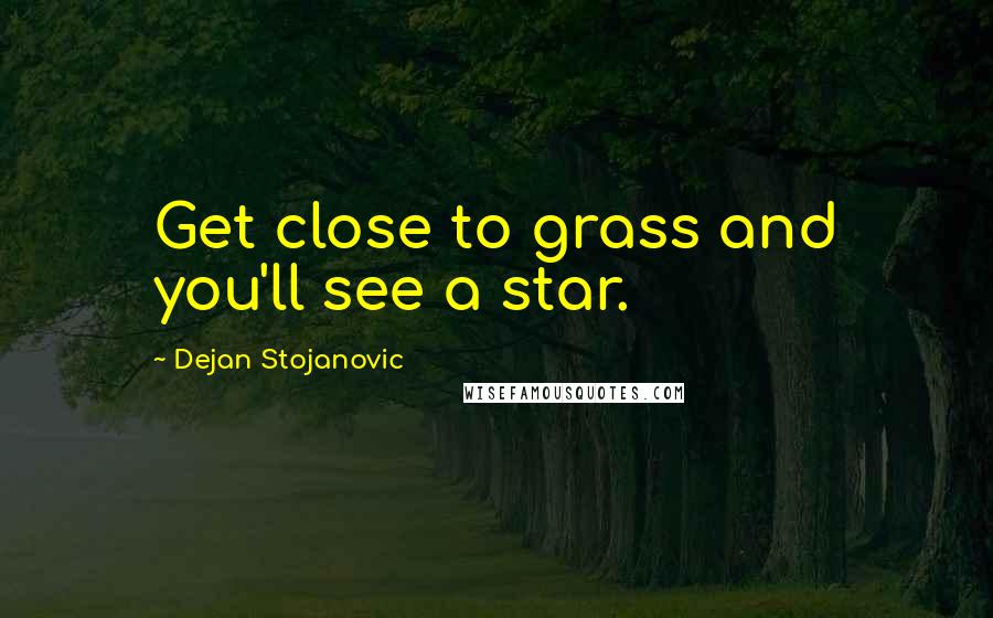 Dejan Stojanovic Quotes: Get close to grass and you'll see a star.