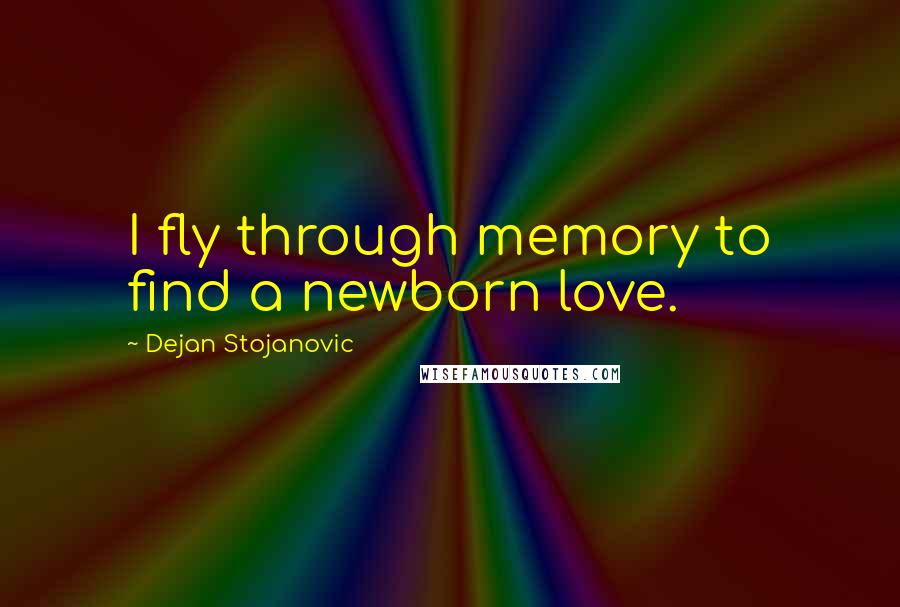 Dejan Stojanovic Quotes: I fly through memory to find a newborn love.