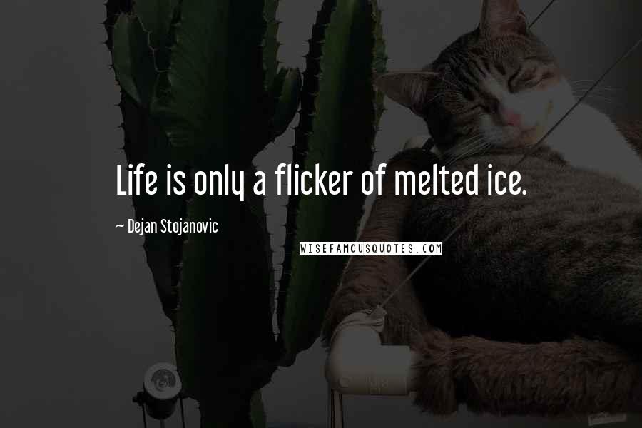 Dejan Stojanovic Quotes: Life is only a flicker of melted ice.