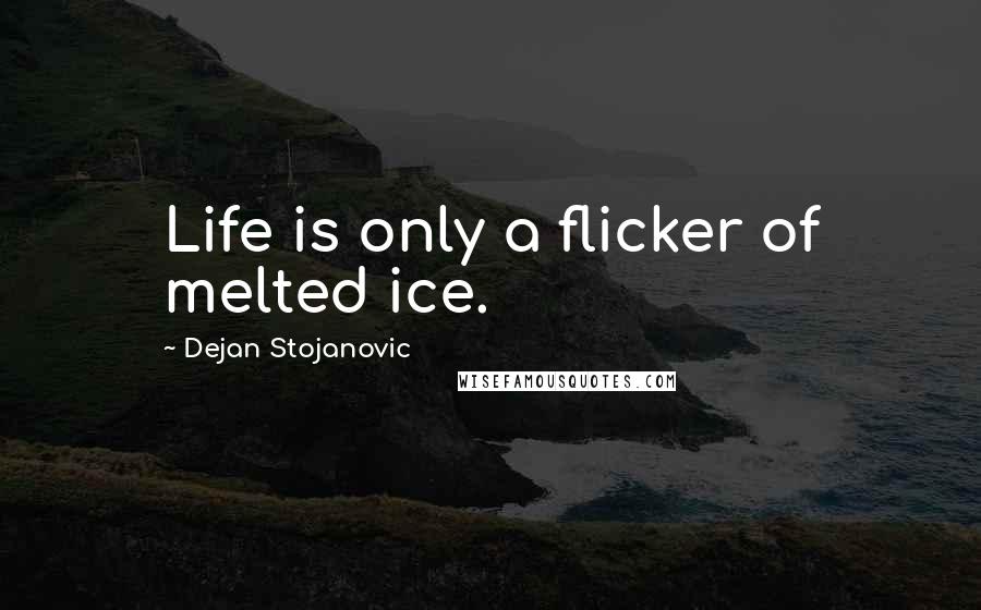 Dejan Stojanovic Quotes: Life is only a flicker of melted ice.