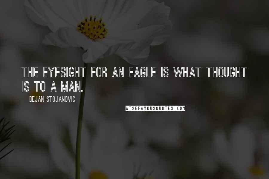 Dejan Stojanovic Quotes: The eyesight for an eagle is what thought is to a man.