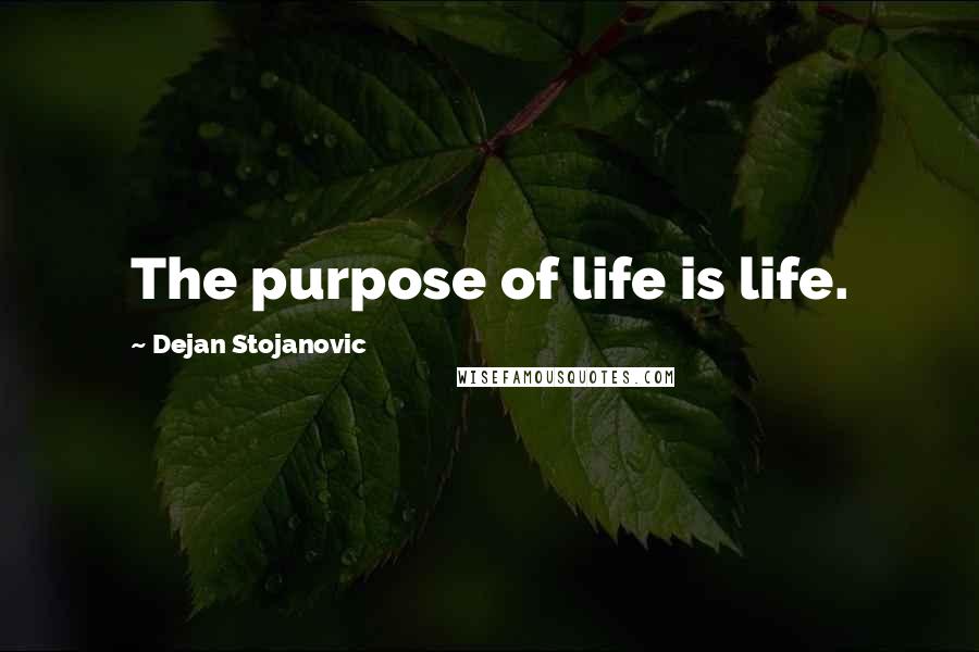 Dejan Stojanovic Quotes: The purpose of life is life.