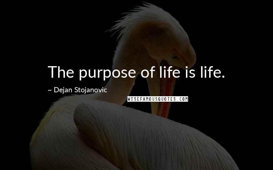 Dejan Stojanovic Quotes: The purpose of life is life.