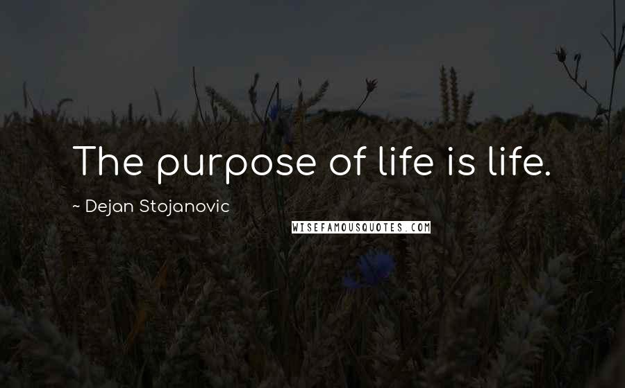 Dejan Stojanovic Quotes: The purpose of life is life.