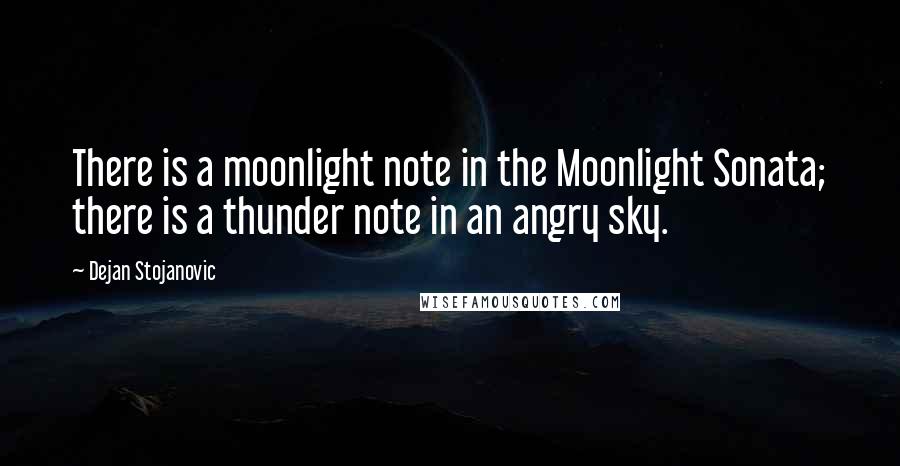 Dejan Stojanovic Quotes: There is a moonlight note in the Moonlight Sonata; there is a thunder note in an angry sky.