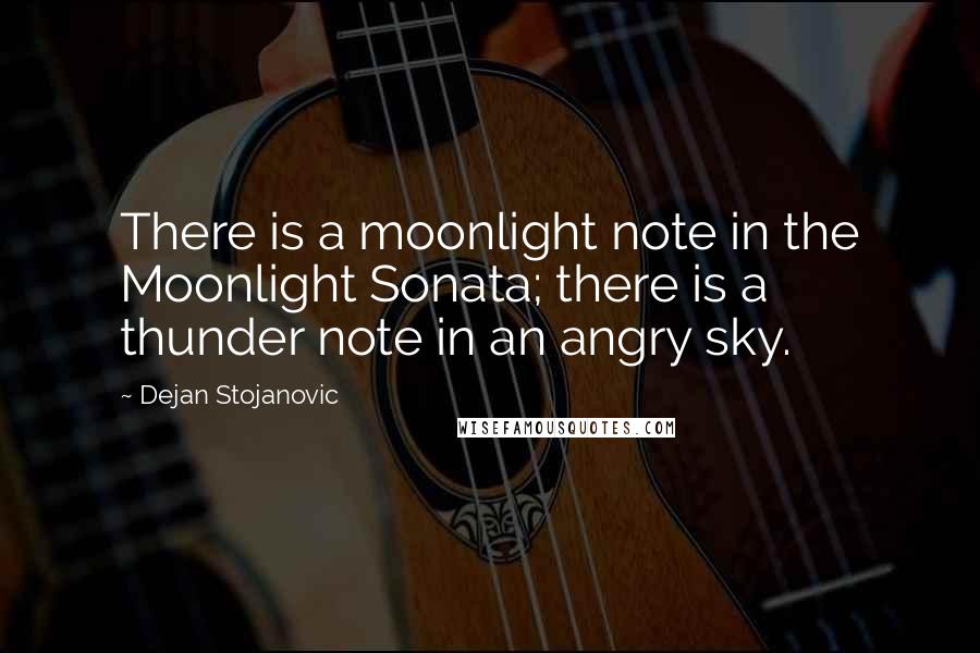 Dejan Stojanovic Quotes: There is a moonlight note in the Moonlight Sonata; there is a thunder note in an angry sky.