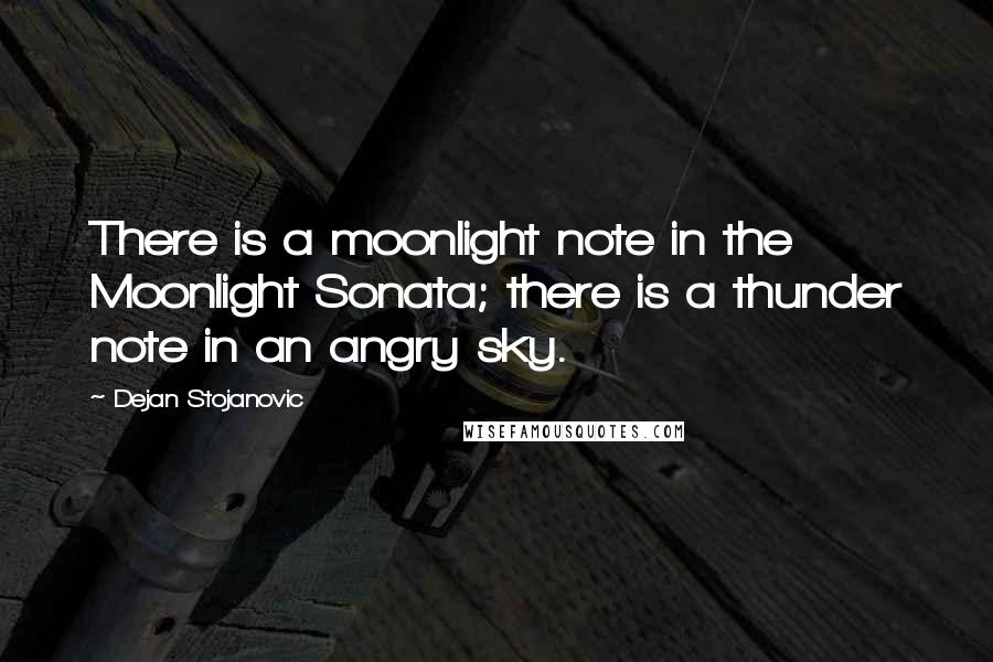 Dejan Stojanovic Quotes: There is a moonlight note in the Moonlight Sonata; there is a thunder note in an angry sky.