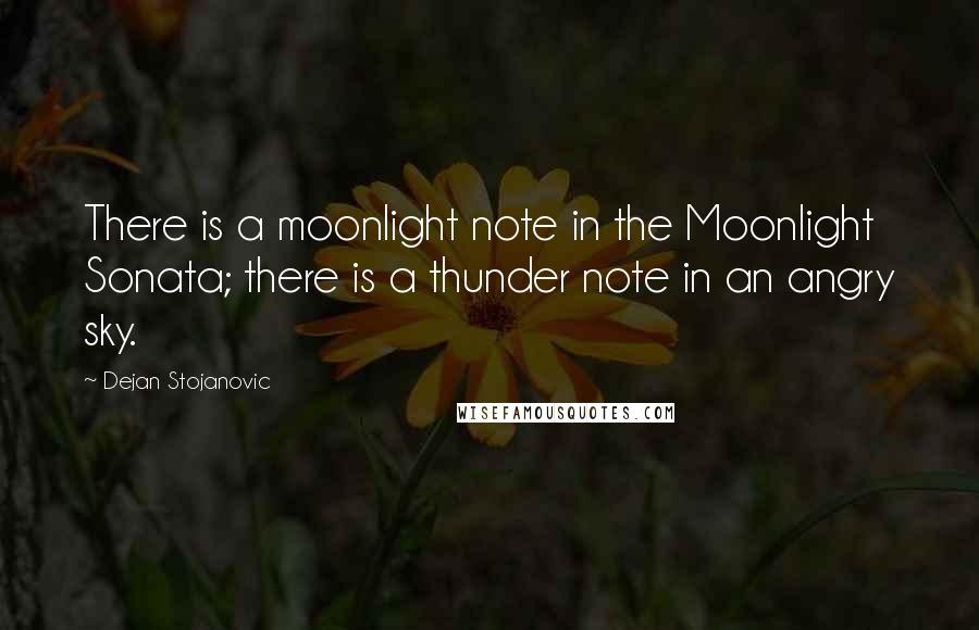 Dejan Stojanovic Quotes: There is a moonlight note in the Moonlight Sonata; there is a thunder note in an angry sky.