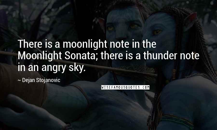 Dejan Stojanovic Quotes: There is a moonlight note in the Moonlight Sonata; there is a thunder note in an angry sky.