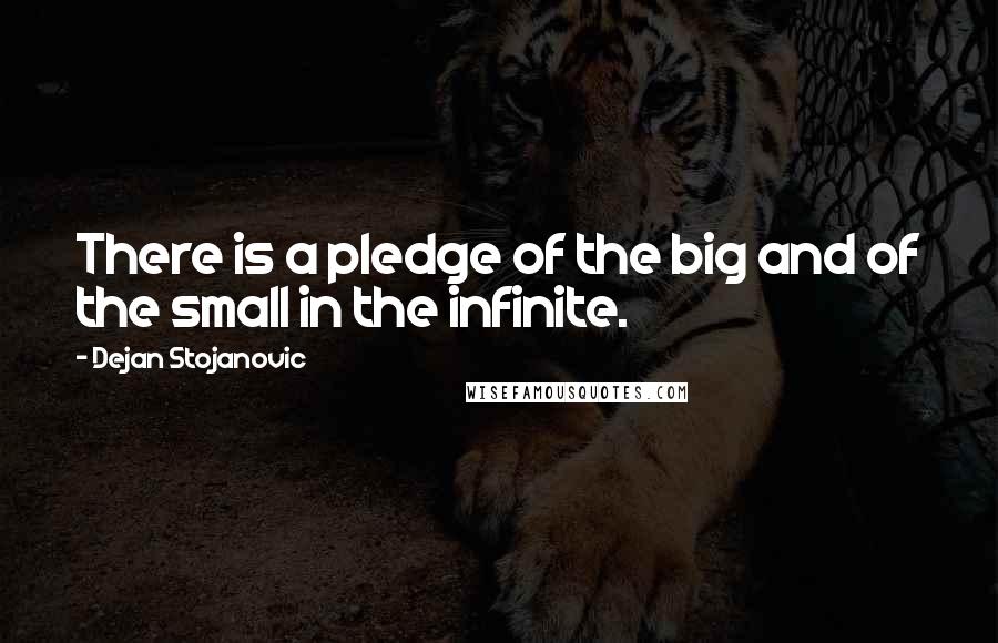 Dejan Stojanovic Quotes: There is a pledge of the big and of the small in the infinite.