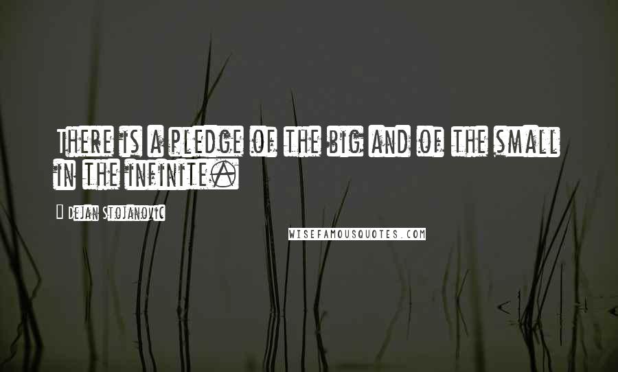 Dejan Stojanovic Quotes: There is a pledge of the big and of the small in the infinite.