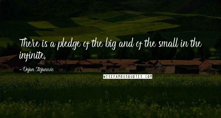 Dejan Stojanovic Quotes: There is a pledge of the big and of the small in the infinite.