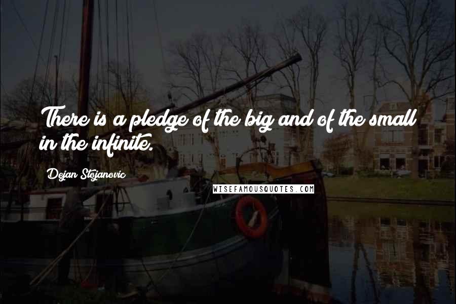 Dejan Stojanovic Quotes: There is a pledge of the big and of the small in the infinite.