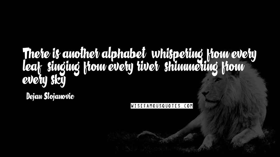 Dejan Stojanovic Quotes: There is another alphabet, whispering from every leaf, singing from every river, shimmering from every sky.